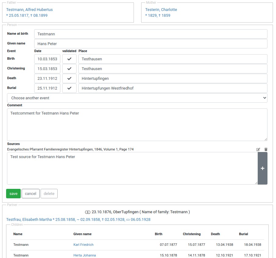 edit person data